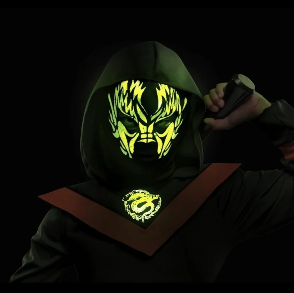 Ninja Neon‎ Glow-In-The-Dark Boys Costume Size 7-8